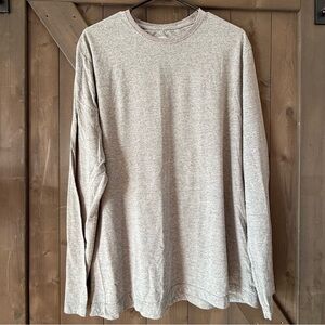 George Long-Sleeve Crewneck Shirt in Heather Taupe